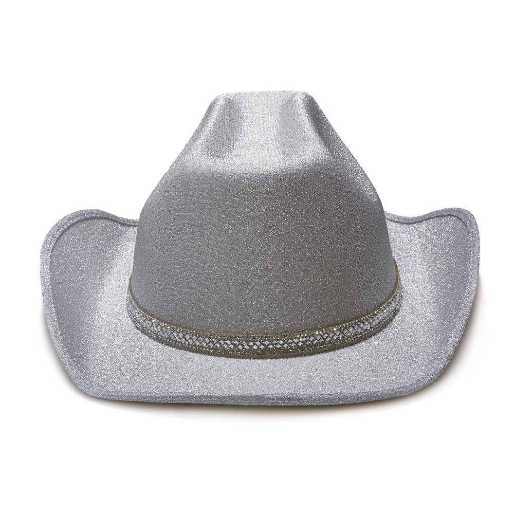 2757 Women's Glitter Faux Felt Cowboy Hat Set For Western Party Costume (us - Picture 4 of 7